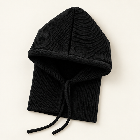 Cagoule femme en maille à col châle